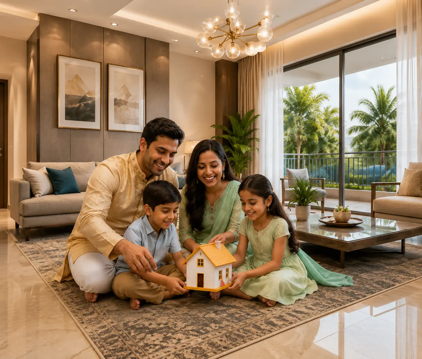 Family enjoying their home